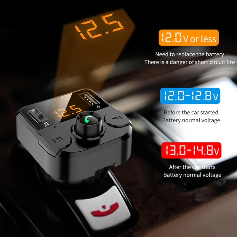 Беспроводной автомобильный FM-передатчик Bluetooth MP3 музыкальный плеер 5 0