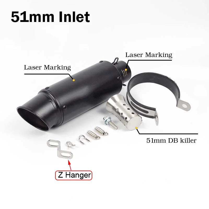 Free Shipping 51mm/60mm Motorcycle Pipe Exhaust with DB Killer Escape Muffler with Carbon Fiber Exhaust Mufflers For Z900 PCX125