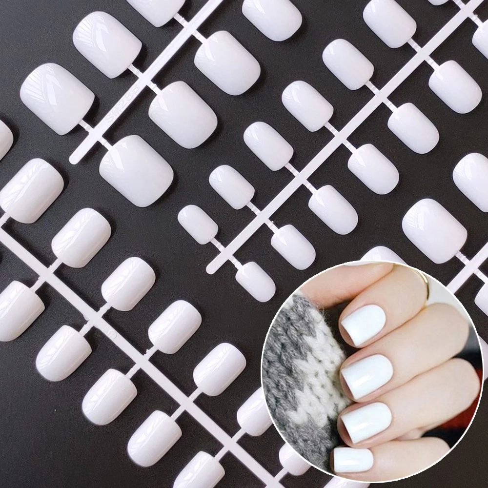 Накладные ногти круглые цветные Типсы для накладных ногтей 10 размеров