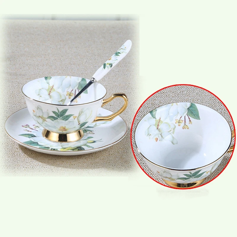 Европейский кофейный набор с костями камелии британский фарфоровый чайный