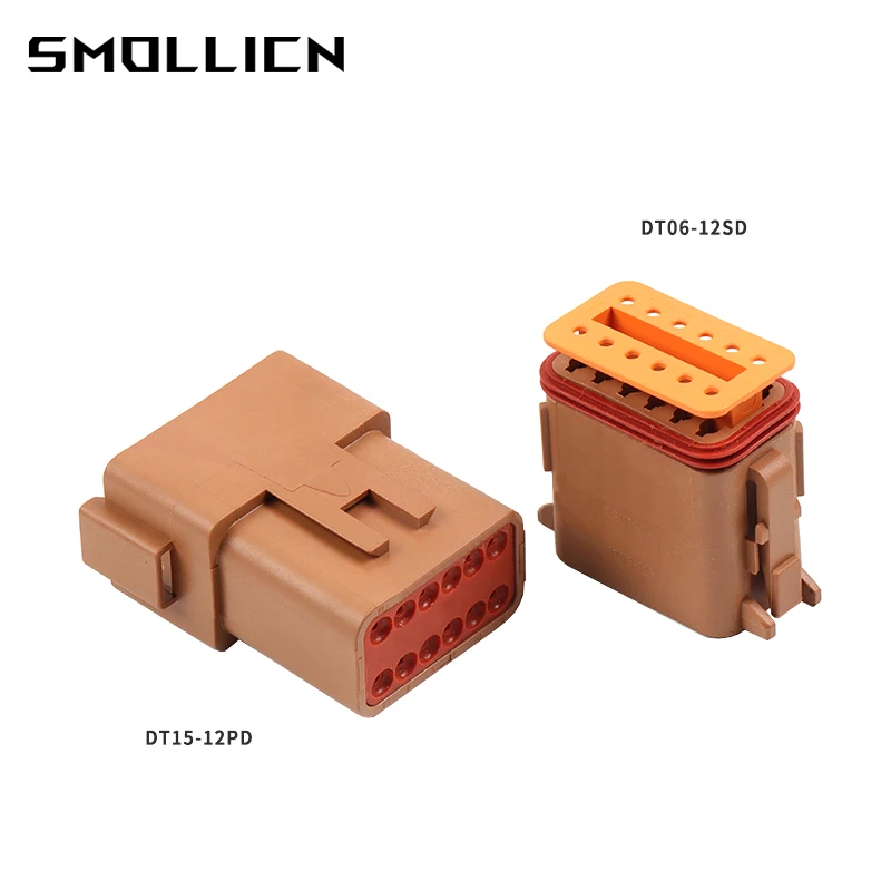 

1 Set 8 12 Pin DT06-08SD Desch Brown Connector Waterproof Male And Female Wiring Plug Socket DT04-08PD DT04-12PD DT06-12SD