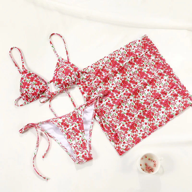 

2021 Swimsuit Patchwork Print Swimwear String Bikini Set Bathing Suit Women Thong Bikinis Beachwear