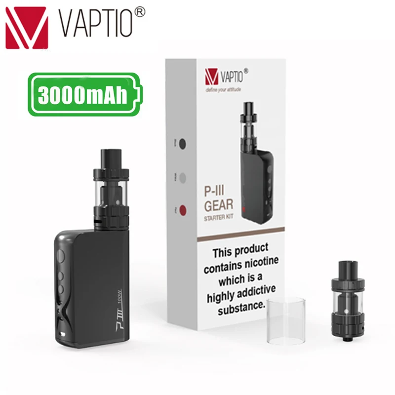 Электронная сигарета Vape kit 3000mAh Vaptio P3 GEAR 100w TC Box mod fit 510 Thread 2 0 ml vape tank Распылитель