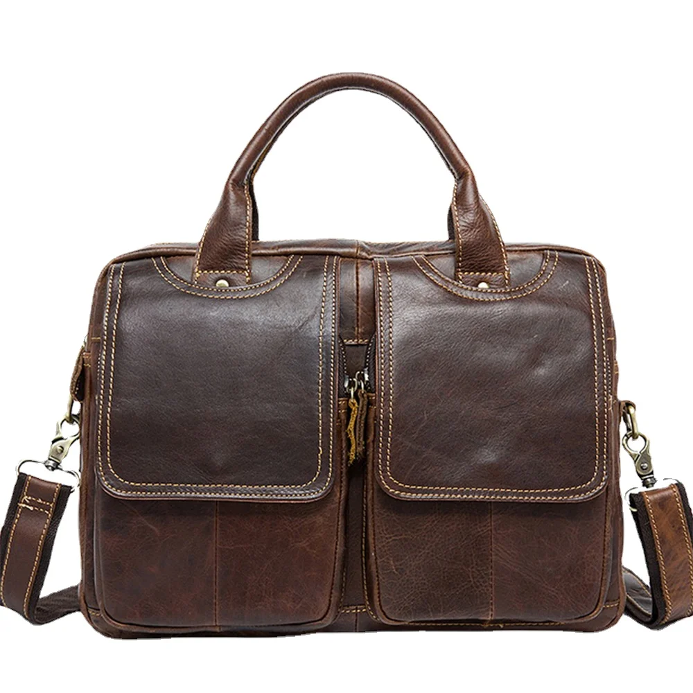 Men's Bag Genuine Leather Men's Briefcases Laptop Bag Leather Totes for Document Office Bags for Men Messenger Bags luxury bags