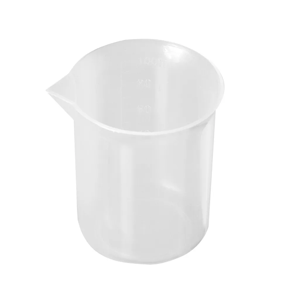 Пластиковые мерные стаканы для жидкости Lab 100 мл 10 шт. прозрачные
