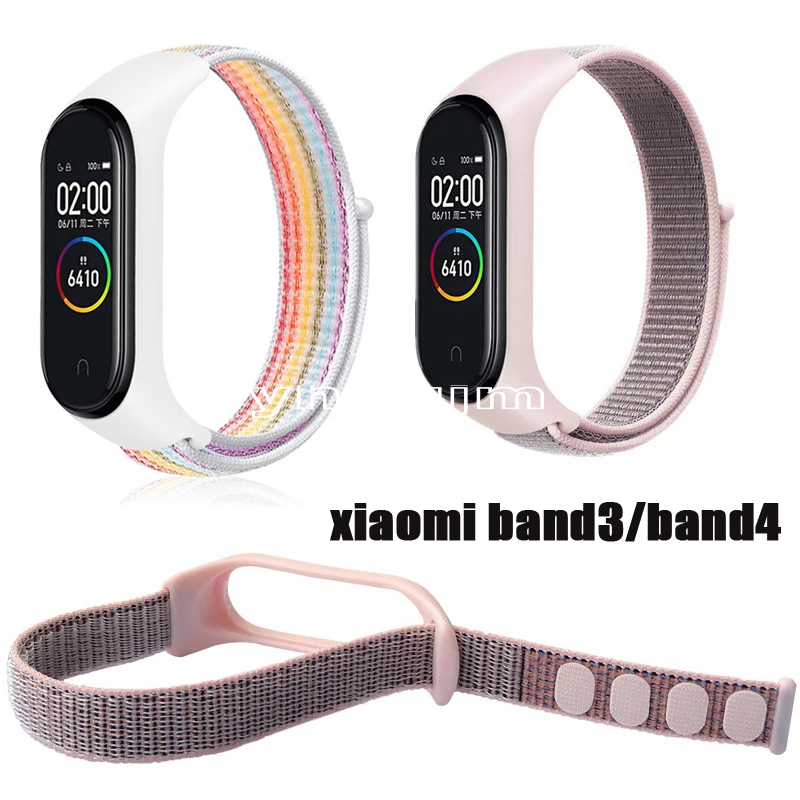 Нейлоновый ремешок для Xiaomi mi band 4 3 браслет спортивный дышащий Xio