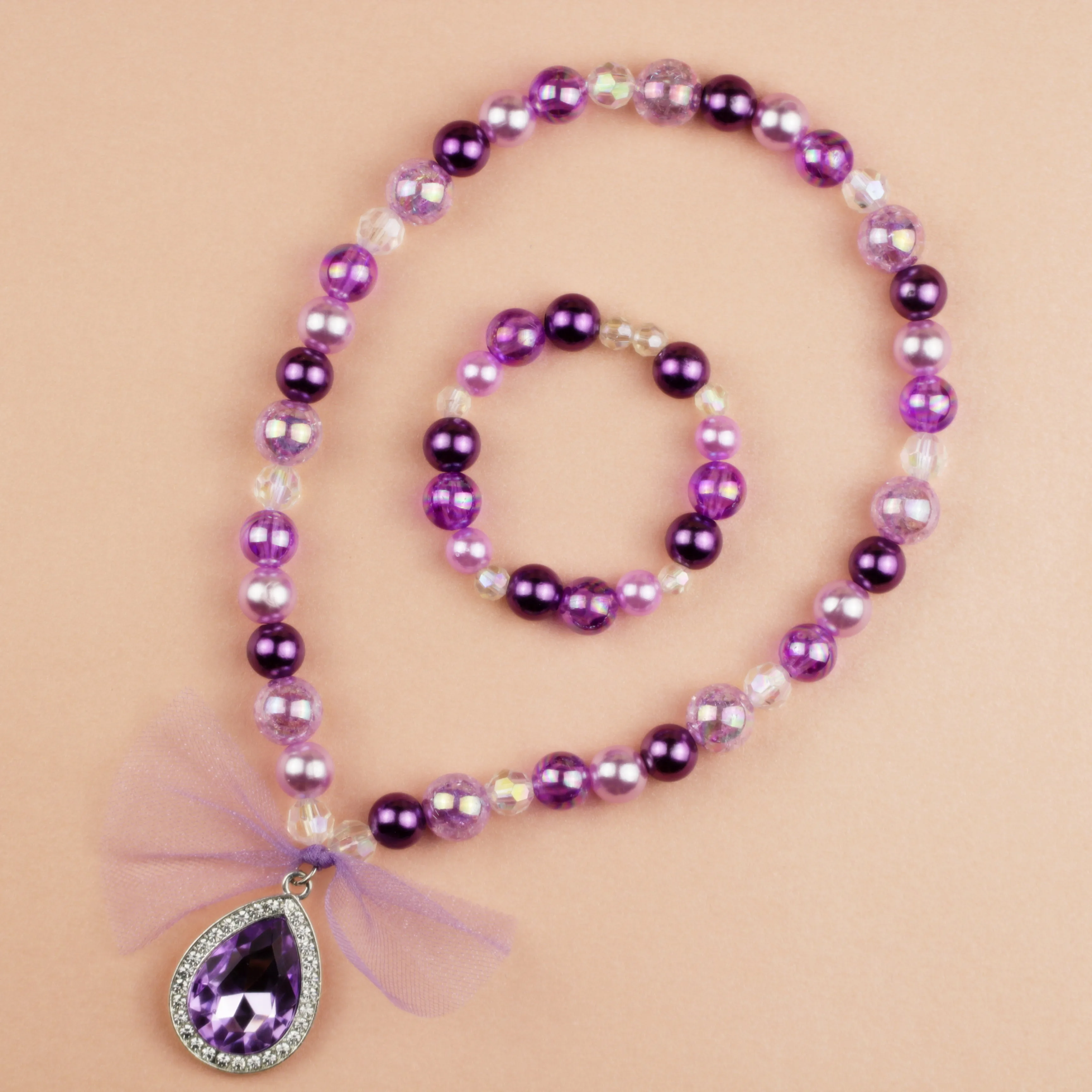 Ожерелье Принцесса София первая цепочка фиолетовый каплевидный Амулет подвеска
