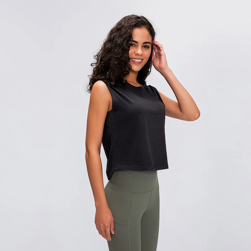 Новинка 2020 однотонные свободные майки для тренировок топы женщин дышащий хлопок