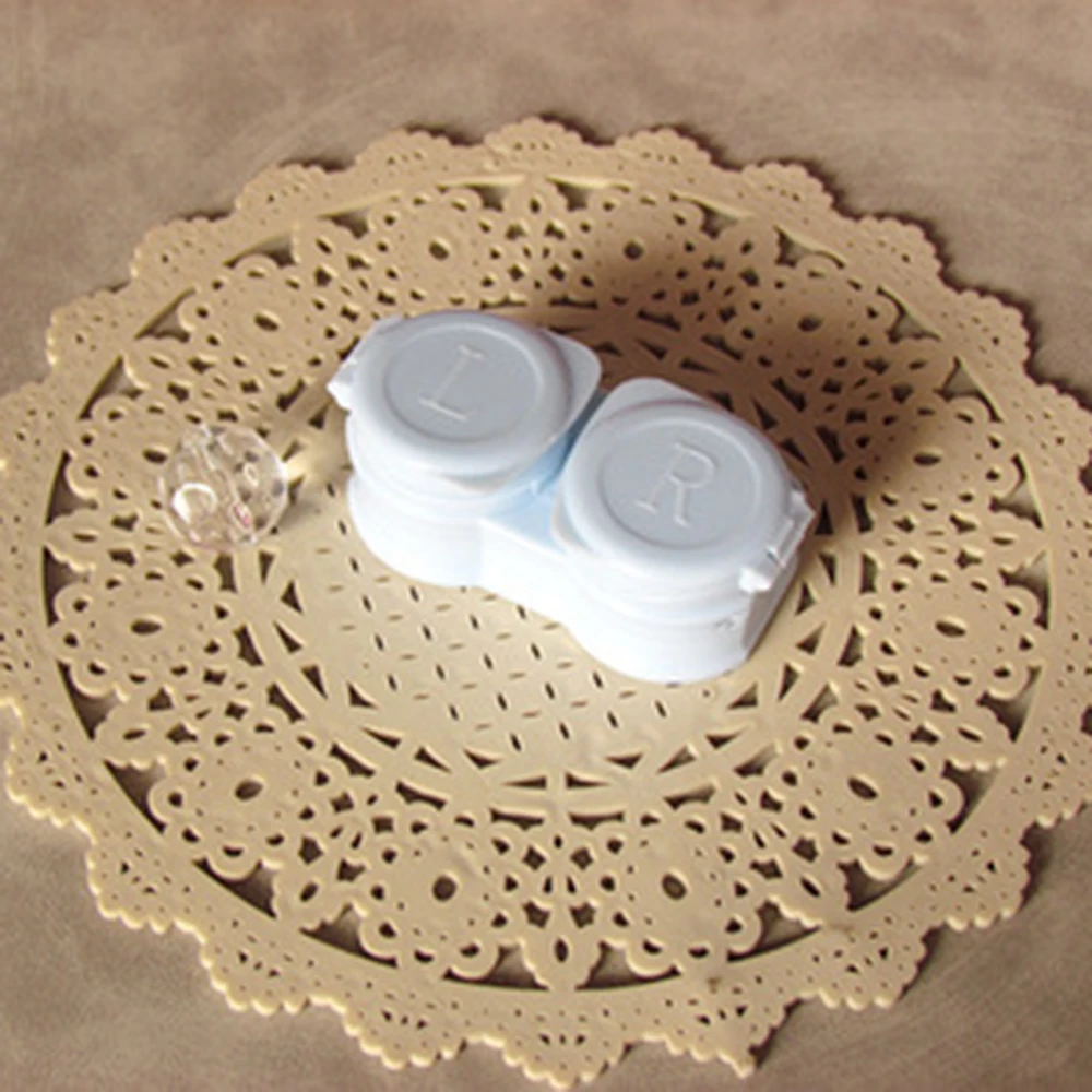 

New Style Macarons Press Clamshell Include Tweezers Suction Set Portable Contact Lens Box for Women Travel Contact Lenses Case