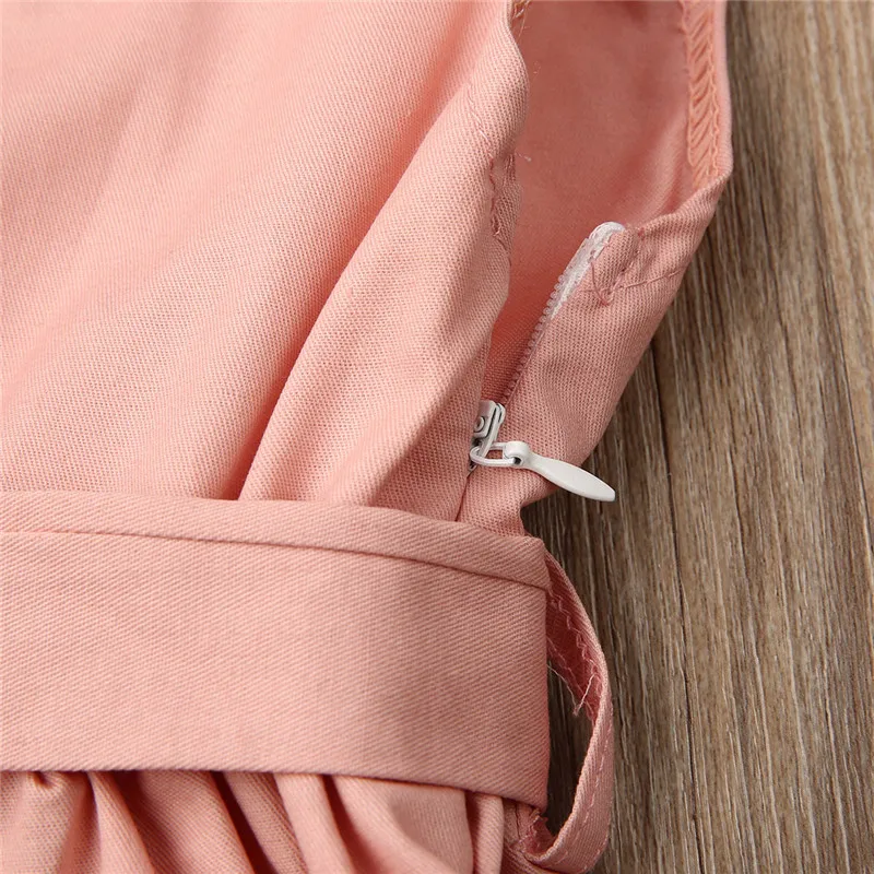 Одежда для маленьких девочек бандажные однотонные вечерние Хлопковые Платья