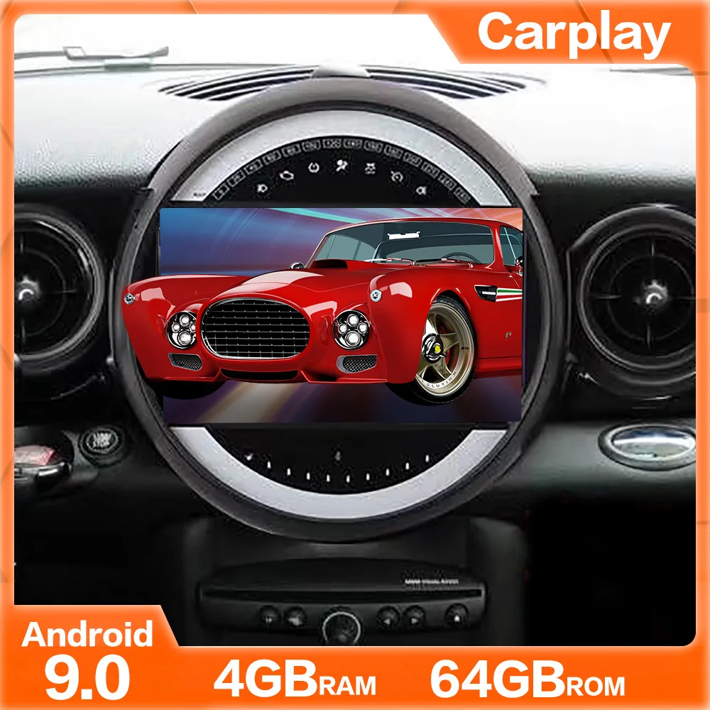 

4 + 64 Android 9,0 Автомобильный мультимедийный плеер для BMW MINI Cooper 2011 2012-2014 Автомобильный GPS навигатор радио Navi Стерео сенсорный экран головное уст...