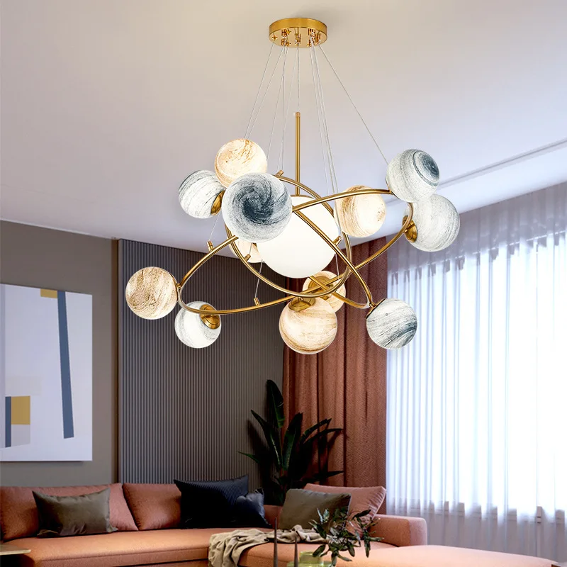 

Nordic planet postmodern simple chandelier creative personality bedroom designer children's room wandering earth lighting