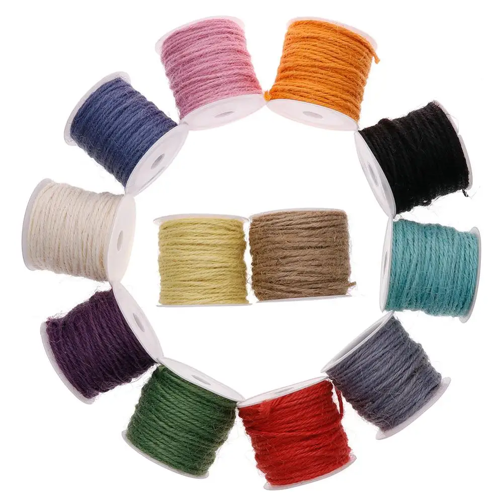 1 рулон 10 м цветной DIY ручной новый пеньковый шпагат веревка Подарочная коробка