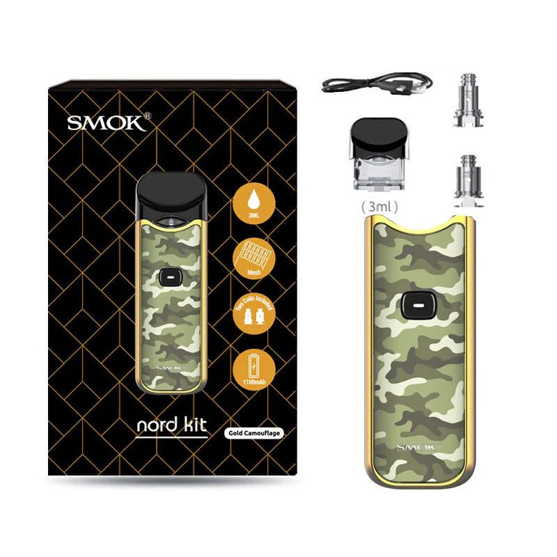 Smok Nord Pod Kit 1100 мАч Номинальная емкость 3 мл электронная сигарета картридж Vape kit nord pod