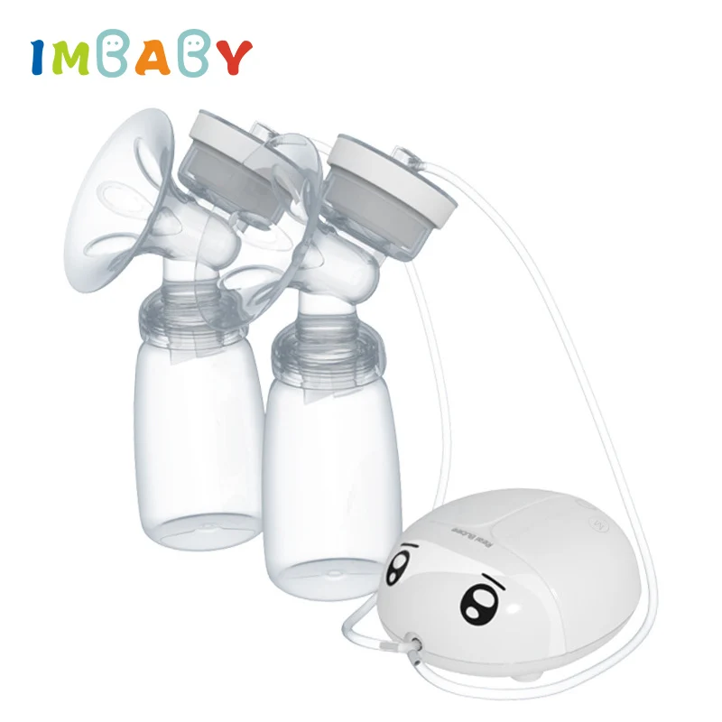 IMBABY Double Electric Breast Pump With Milk Bottle Infant BPA Free USB  Powerful Breast Pumps Baby Breast Feeding