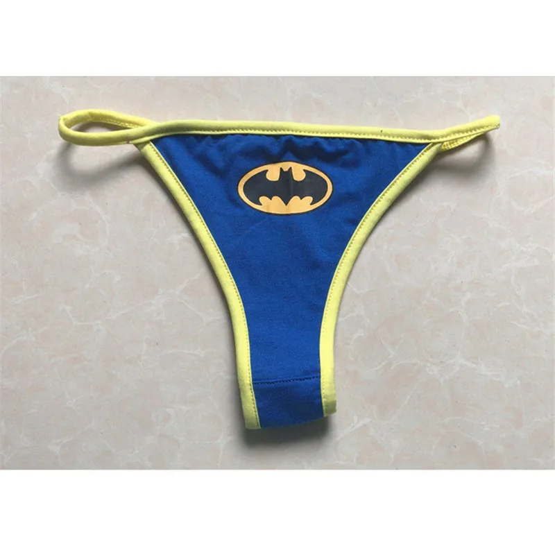 Sexy Woman Super Hero Batman Captain America Superman Cosplay Cartoon Fun Underwear Panties Thong Cotton | Тематическая одежда и