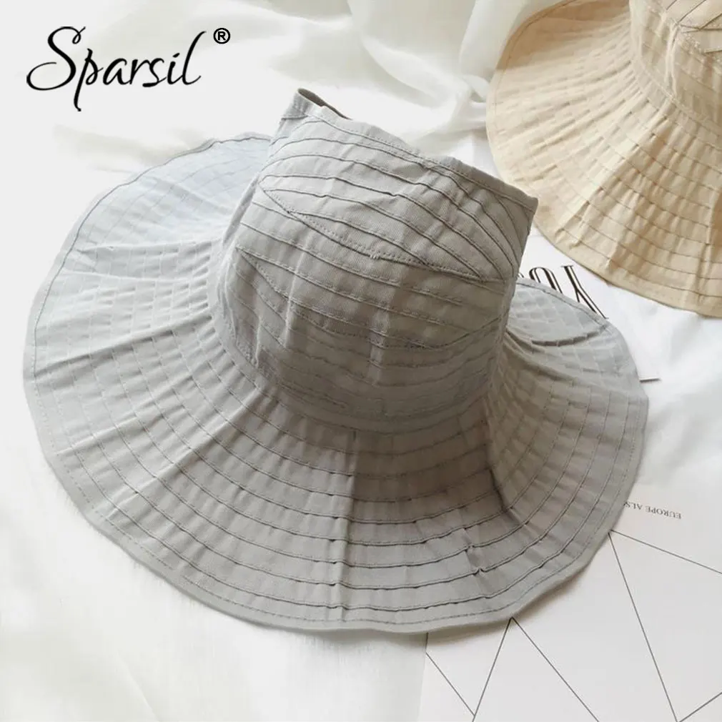 Sparsil летняя шляпа для защиты от солнца, Пустой Топ, солнце, регулируемый головной убор, однотонная шапка, парусиновая женская модная одежда для девочек
