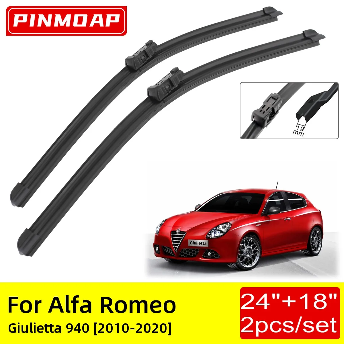 

For Alfa Romeo Giulietta 940 2010 2011 2012 2013 2014 2015 2016 2017 2018 2019 Front Wiper Blades Brushes Cutter Accessories