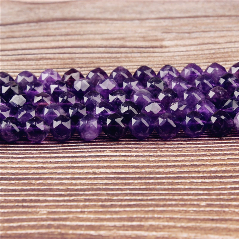 Lanli 8mm Fashion natural double star cutting Amethyst loose beads DIY stone bracelet and necklace | Украшения и аксессуары