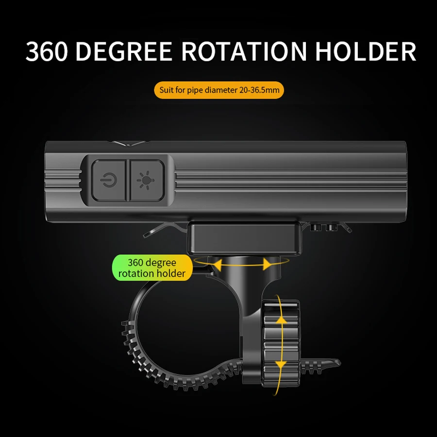 

NEWBOLER New 5200mAh Bike Light Set 3 LEDL2 Bike Front Light USB Rechargeable Cycling Flashlight IPX5 Waterproof as Power Bank