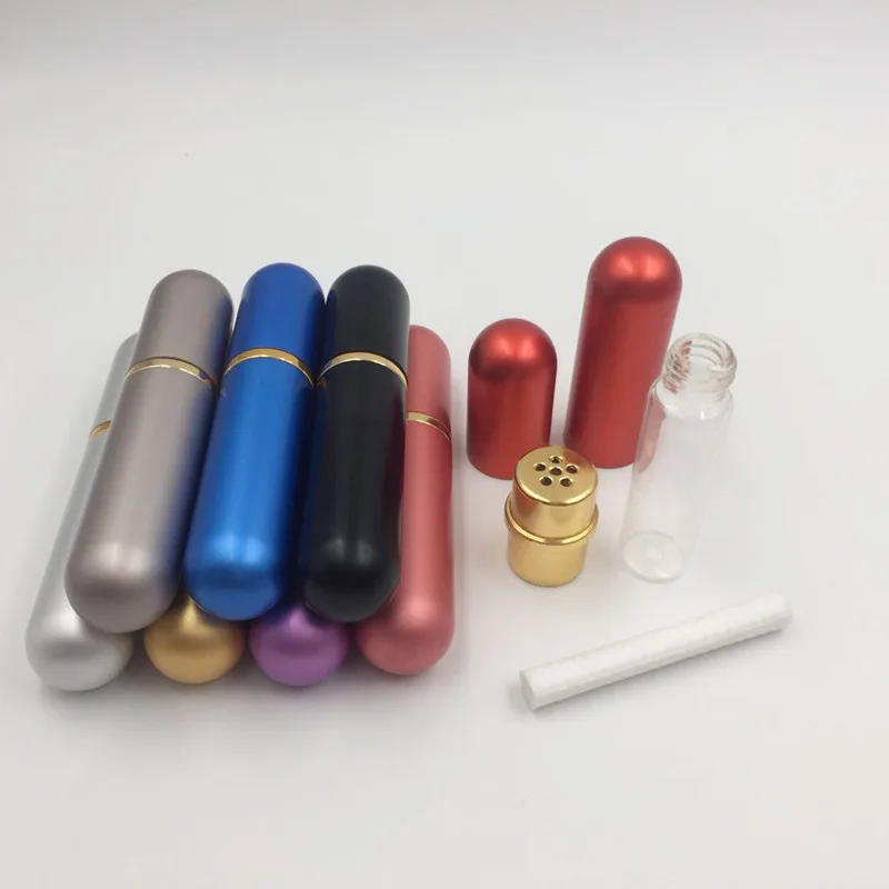 

20Pcs/Pack Empty Colorful Metal Nasal Inhalers for Essential Oils Aromatherapy Blank Aluminum Tubes Replacement Wicks
