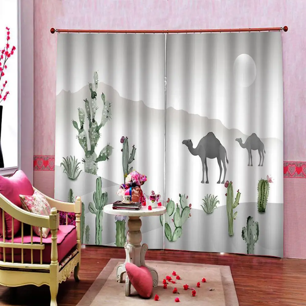구매 2020 사막 디자인 창 커튼 현대 간단한 패션 쉬어 커튼 거실 침실 사진 Cortinas 블라인드