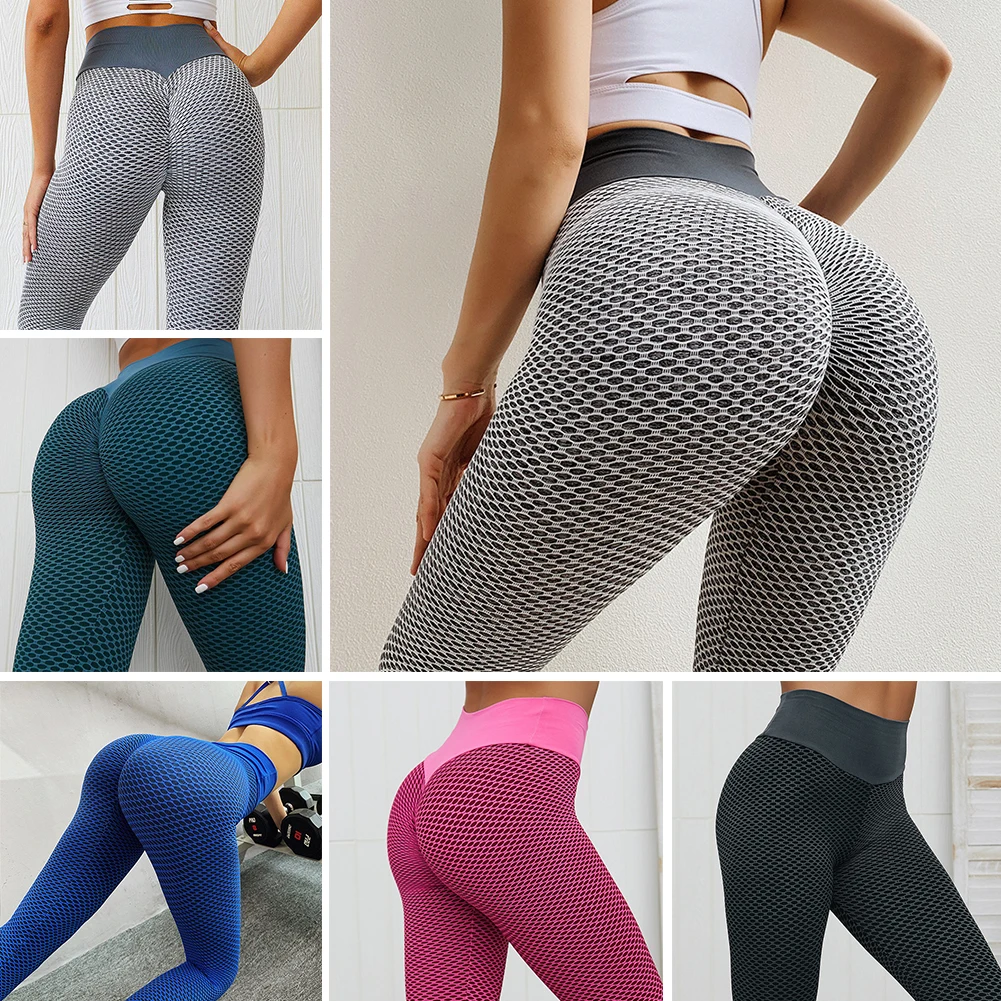 Женские Бесшовные сетчатые колготки штаны для йоги леггинсы с высокой талией