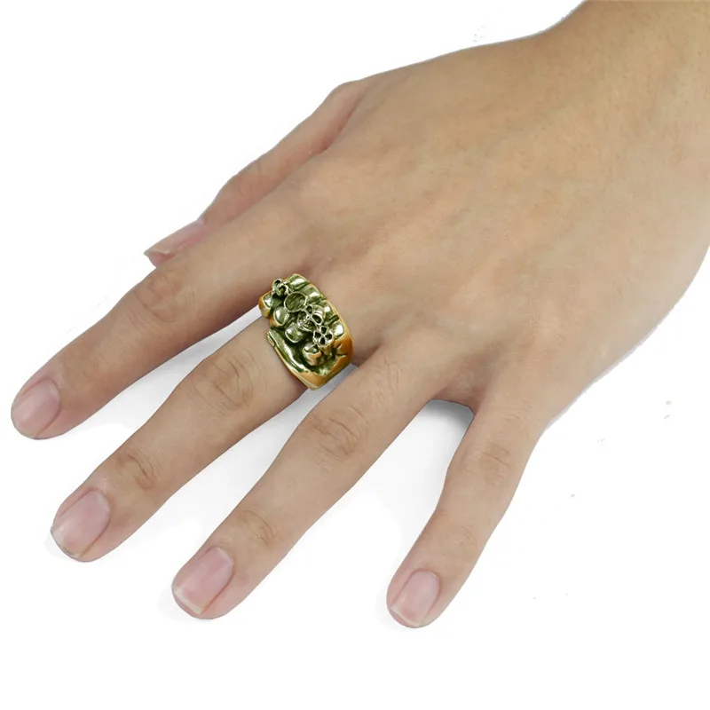 Кольцо в форме кулака с черепом из нержавеющей стали регулируемое готическое