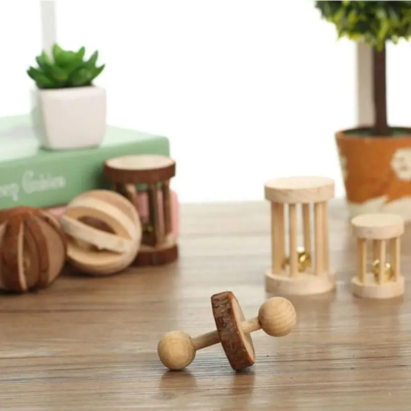 Плетеный абажур из натурального дерева молярная жевать игрушка для кроликов