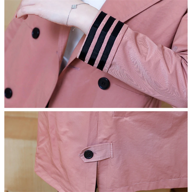 

Autumn New Windbreaker Women Fashion Plus Size Long Sleeve Double-breasted Long Trench Coat For Women Loose Outerwear 3XL D3414