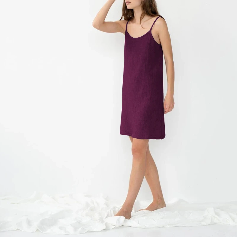 

Fashion 100% Cotton Women's Dress Summer Spaghetti Strap Long Party Woman Sundress Midi Robe Female Clothing