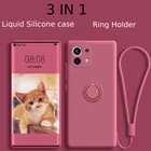 Чехол с магнитным кольцом-держателем для телефона Redmi Note 7 8 9 9A 9C 9S Pro K30, жидкий силиконовый чехол-накладка для Xiaomi Mi CC9 Note 10 Lite