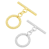 ocesrio trendy small genuine gold plated copper cricle toggle clasp for bracelet jewelry components wholesale cnta064