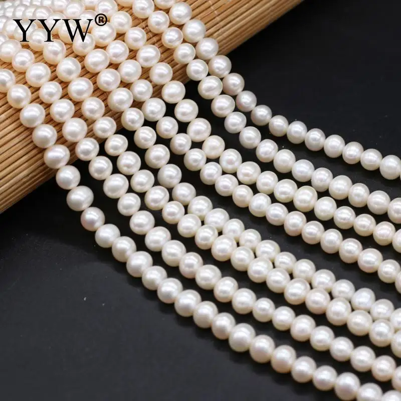 

Cultured Potato Freshwater Pearl Beads Round Polished For DIY Or Handmade Jewerly White Beads Size About 7-8mm Sold By Strand
