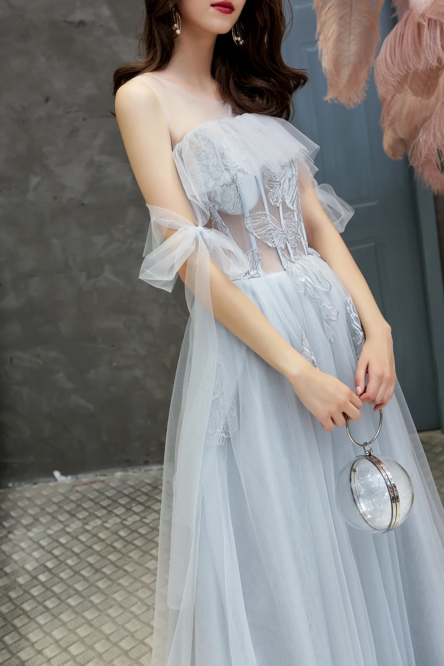 A-Line Украшение в Пол Вечерние платья на шнуровке элегантные вечерние с