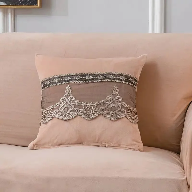 Плюшевый Чехол на подушку Роскошный чехол для дивана офиса Плетеный вышитый