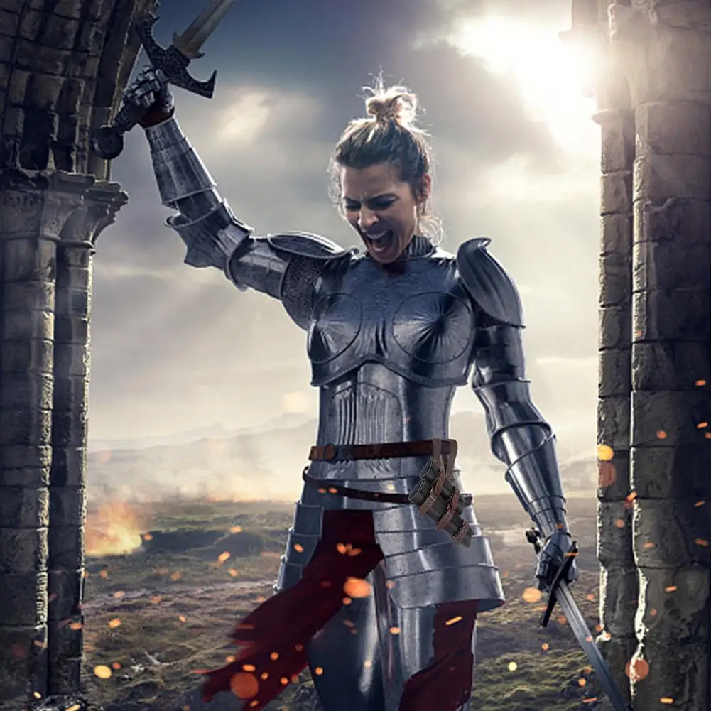 Кожаный регулируемый двойной защитный чехол в средневековом ретро стиле с мечом