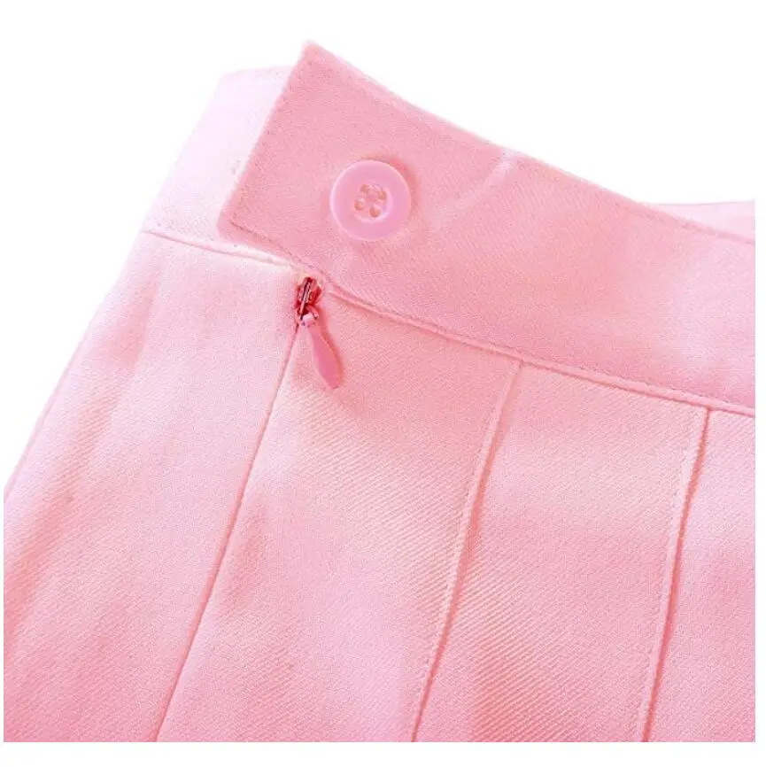 Short Skirts School-Uniforms High Waist A-Line Women Pleated Skirt Sweet Girls Dance Skirt With Safety pants Mini Skirt