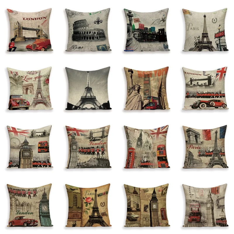 Лондонские винтажные наволочки для подушек чехол подушки уличный льняной
