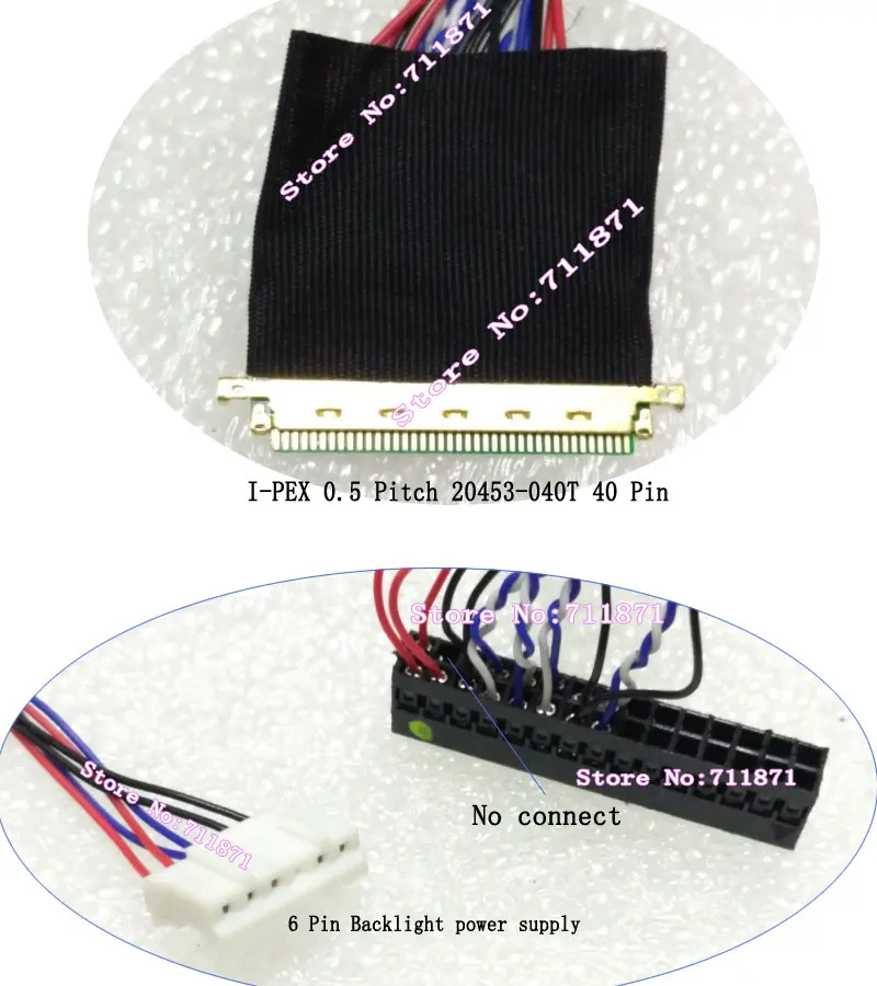 Кабель для экрана 50 см Φ 0 5 Шаг 30P 40Pin 20453 030T 040T экран eDP кабель LVDS 1 канал 6 бит 30Pin 40P