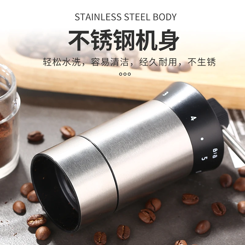 Economici Macinacaffè Portatile Di Lusso A Mano Macinacaffè In Ceramica Regolabile In Acciaio Inossidabile Macinacaffè Per La Casa Szlifierka Dg50ftp