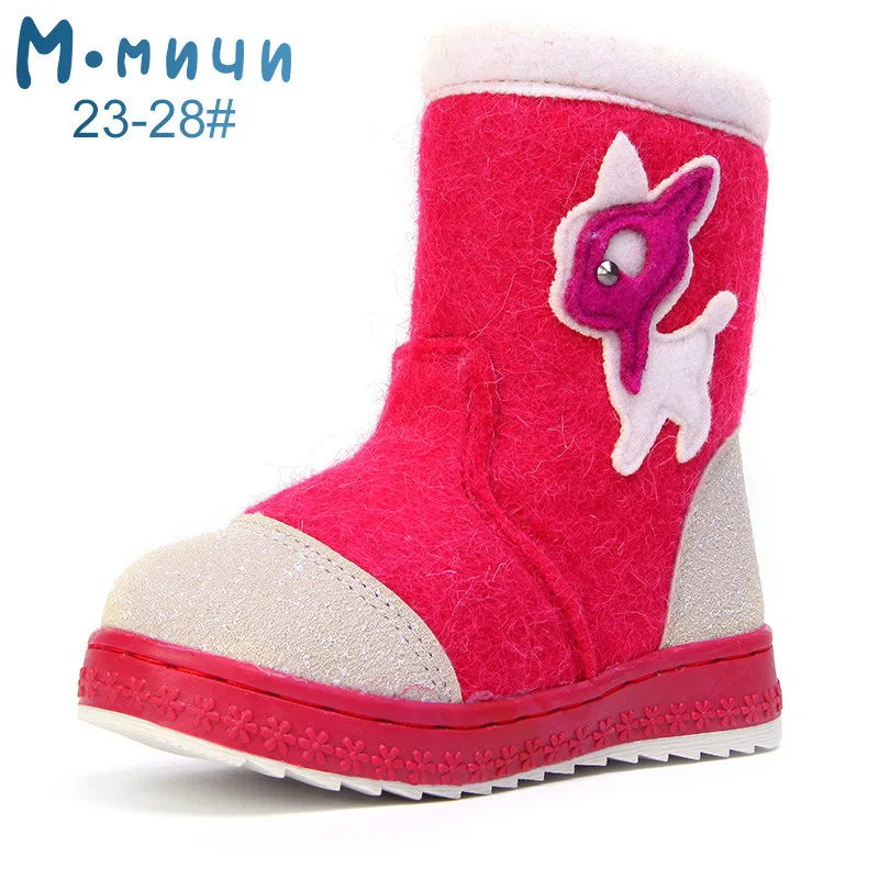 MMNUN Baby Boots For Girls Felt Boots Baby Children Shoes For Girls Shoes Children Boots Winter warm boots baby Size 23-28ML9428 - Цвет: ML9428A-13