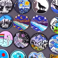 wilderness patch embroidered patches for clothing adventure iron on patches on clothes mountain camping patch for jacket sticker