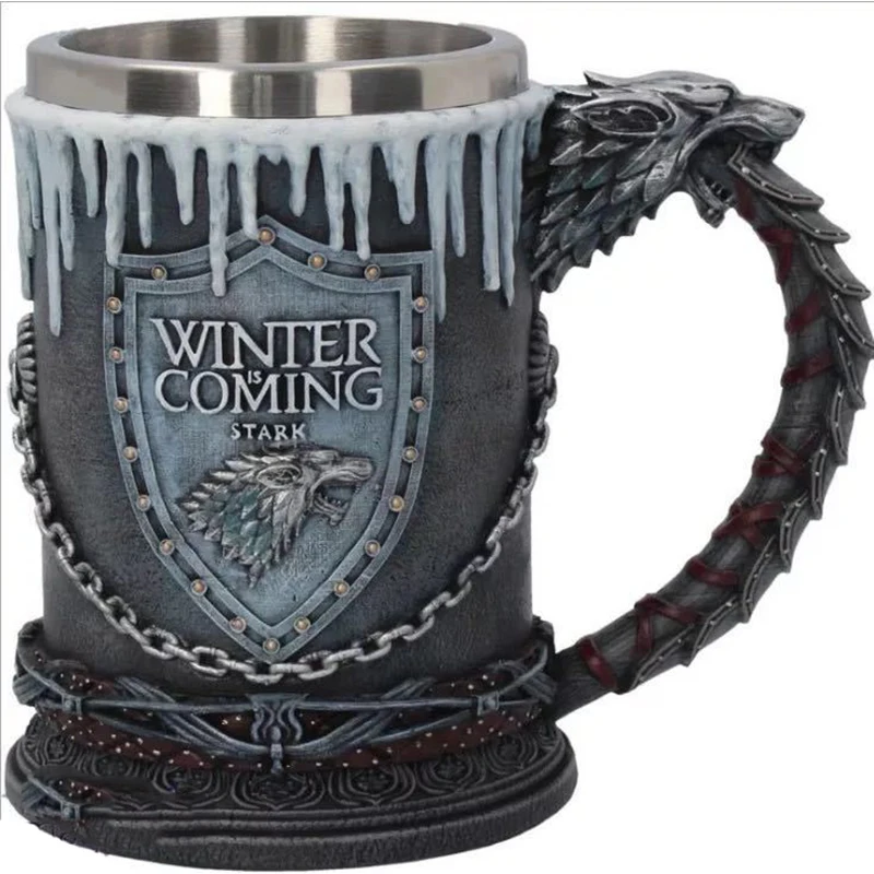 

Double Skull Coffee Mug Viking Skull Beer Steins Father's Day Gift For Men Halloween Bar Cup Party Wine Goblet Cups 35