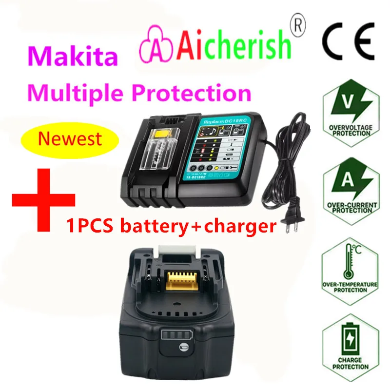 

Makita Battery 18V Makita Charger BL1830 BL1840 BL1860 DC18RC DC18SF Rechargeable Lithium ion Battery 18650