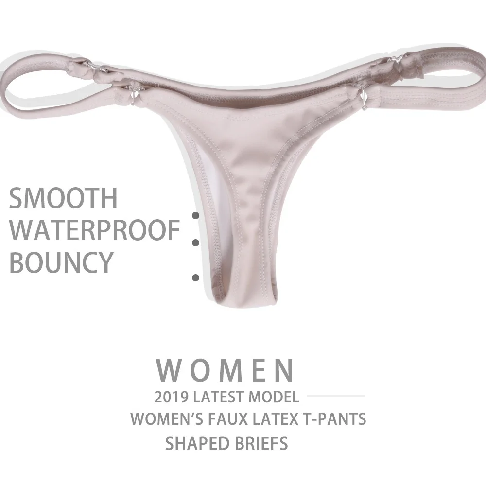 Стринги женские латексные с низкой посадкой пикантные трусики стринги