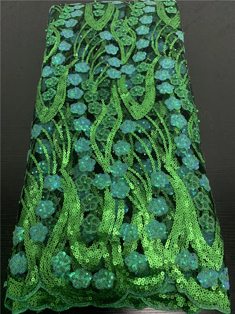 

Royal Blue African Tull Lace with Sequins High Quality Nigerian Net Lace Fabric Sequins Lace Fabrics for Women Dress APW2628B-3