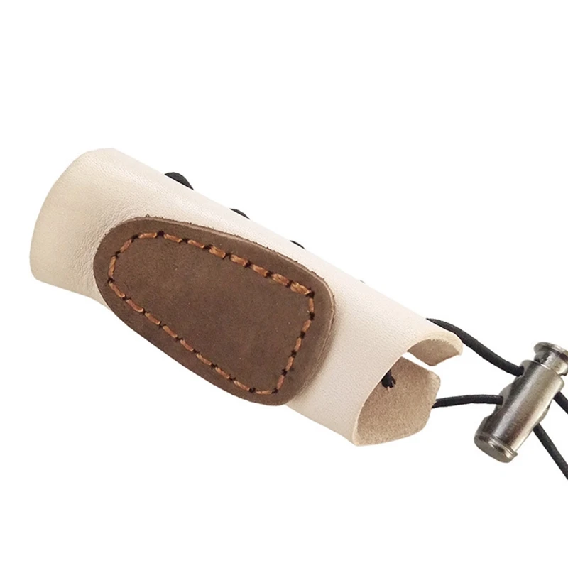 

New Sale Hunting Finger Guard A Set of Three Brown and White PU Archery Hunting Independent Finger Guards for Hunting