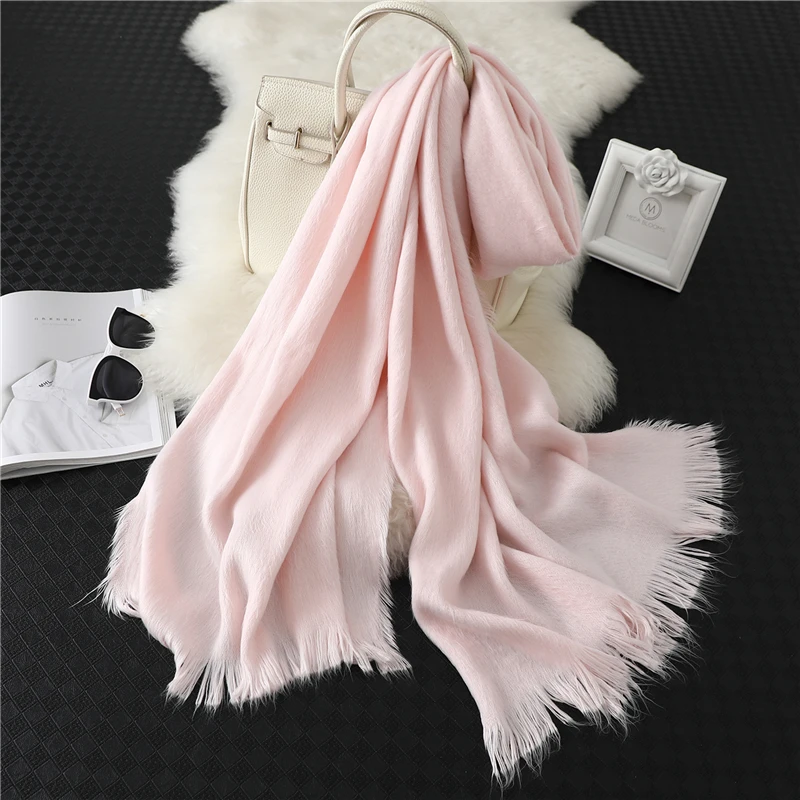 2021 новый женский шарф модные зимние однотонные кашемировые шарфы женские шали и
