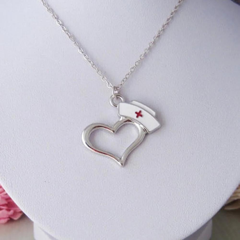 Новый серебряный цвет красная эмалированная шапка медсестры крест верующего